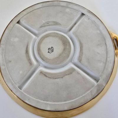 Antique RS Germany Pickard-Style Gold Etched Serving Set