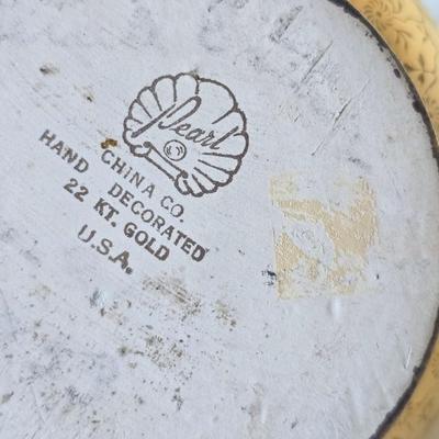 Pearl China Co. 22kt Gold marked Vase with Salt & Pepper Shakers