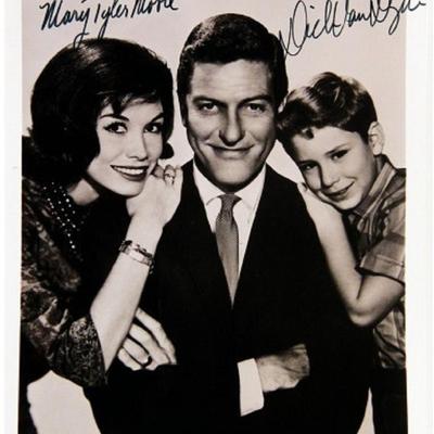 Dick Van Dyke and Mary Tyler Moore signed portrait photo