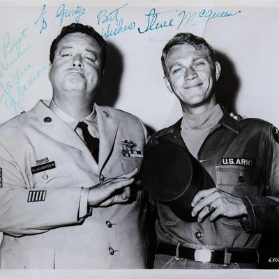 Steve McQueen & Jackie Gleason signed photo