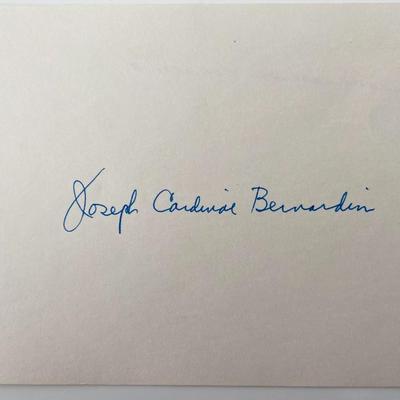 Cardinal Joseph Bernardin original signature