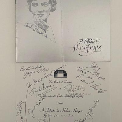 A Tribute To Helen Hayes Signed Program
