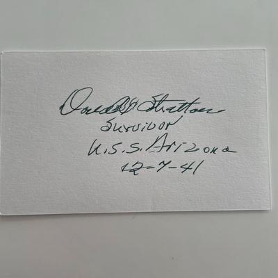WW2 Donald Stratton original signature