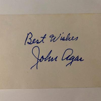 John Agar signature cut