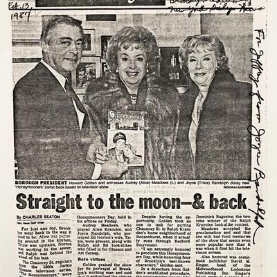 The Honeymooners Joyce Randolph signed paper