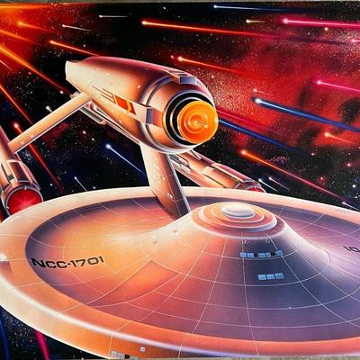 Rare Star Trek 1991 illustration of Enterprise NCC 1701 by Drew Struzan original movie poster