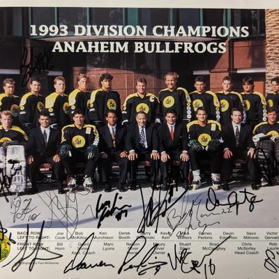 1993 Roller Hockey Divisional Champions Anaheim Bullfrogs Signed Photo