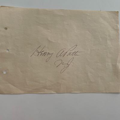 Henry A. Patten signature cut