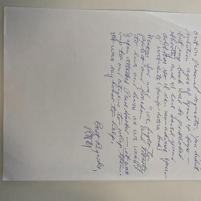 WWII Fighter Ace signed letter