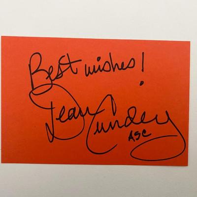 Cinematographer Dean Cundey original signature