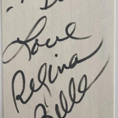 Regina Belle signed note
