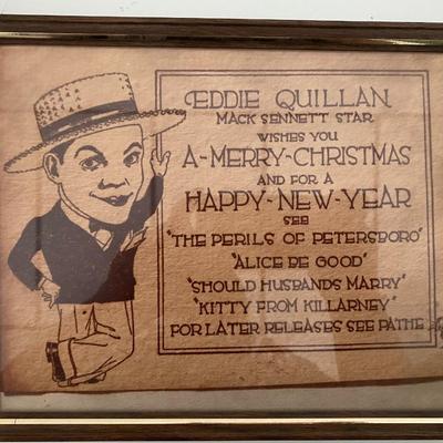 Eddie Quillan framed holiday movie advertisement