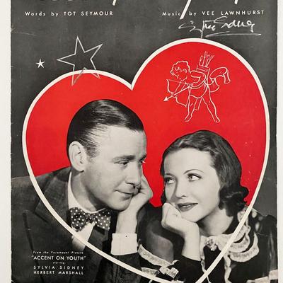 Sylvia Sidney signed music book