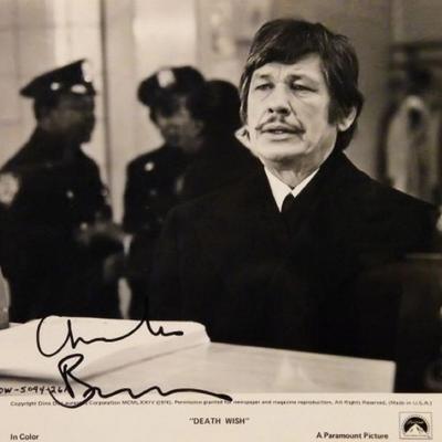 Charles Bronson signed movie still photo