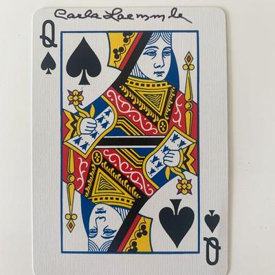 Carla Laemmle signed queen of spades playing card