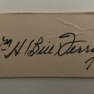 Baseball HOF Bill Terry original signature