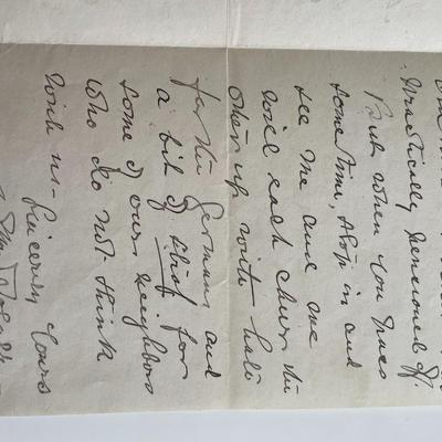 William M. Folger signed letter