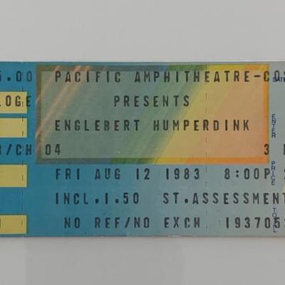 Englebert Humperdink ticket Pacific Amphitheatre 8/12/83