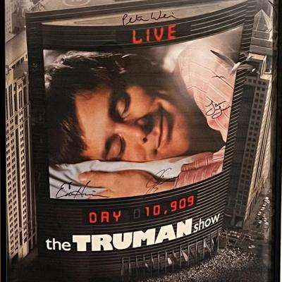 The Truman Show cast signed poster