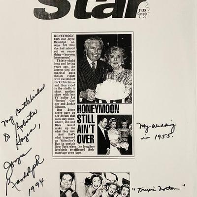 The Honeymooners Joyce Randolph signed paper
