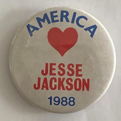 1988 America Loves Jesse Jackson campaign pin