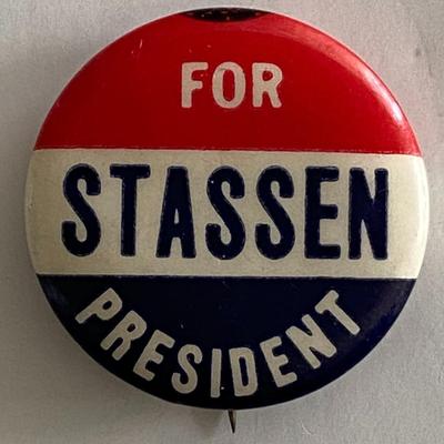 Harold Stassen for President pin