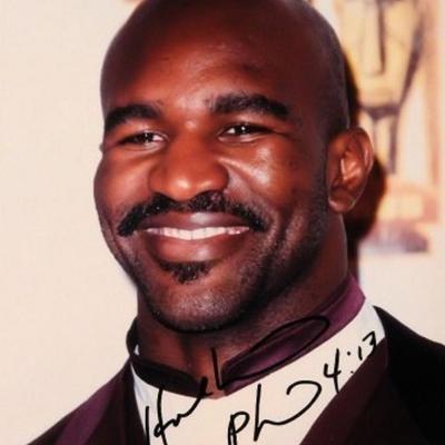 Evander Holyfield signed portrait photo