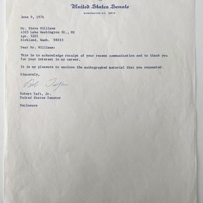 Ohio Senator Robert Taft Jr. signed letter