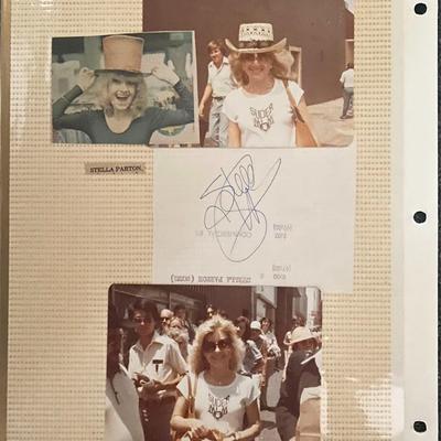 Stella Parton photo album page with cut