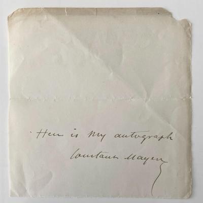 French artist Constant Mayer signed note