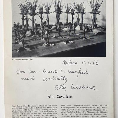 Artist Alik Cavaliere signed program