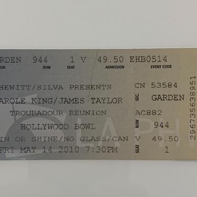 Carole King/ James Taylor ticket Hollywood Bowl 05/14/10
