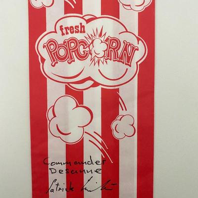Star Wars Commander Desanne Patrick Ginter signed popcorn bag