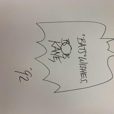 Bob Kane Batman hand drawn signed sketch