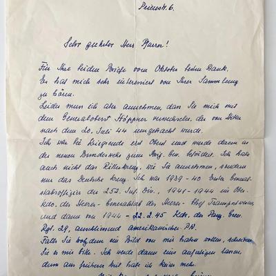 WWII German Nazi General signed letter