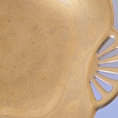 Antique Pickard Etched Gold Tray Set on Limoges Porcelain – Early 20th Century