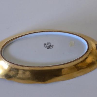 Antique Pickard Etched Gold Tray Set on Limoges Porcelain – Early 20th Century