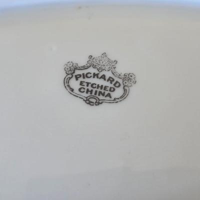 Antique Pickard Etched Gold Tray Set on Limoges Porcelain – Early 20th Century