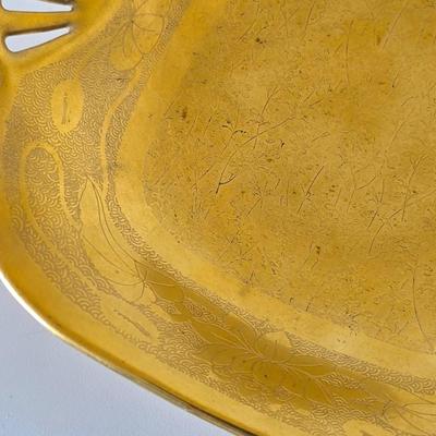 Antique Pickard Etched Gold Tray Set on Limoges Porcelain – Early 20th Century