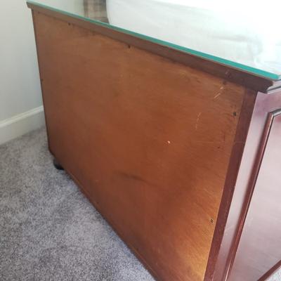Dovetailed Side Table W/Glass Top (PB-KD)