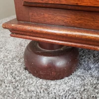 Dovetailed Side Table W/Glass Top (PB-KD)