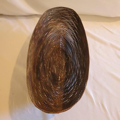 Wooden Bird Art and Mesh Basket (D-EL)
