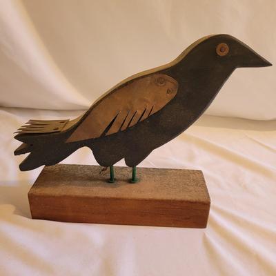 Wooden Bird Art and Mesh Basket (D-EL)