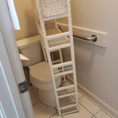 Wicker Over-The-Toilet Storage Unit (PBB-KD)