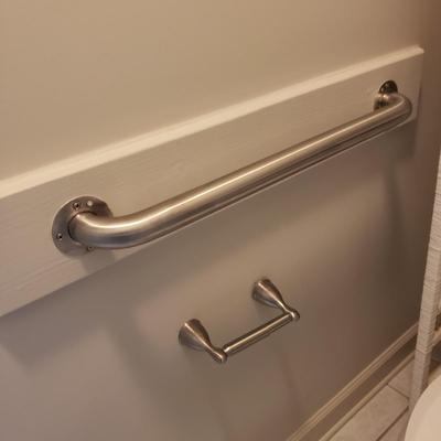 Two Stainless Grab Bars and TP Holder (PBB-KD)