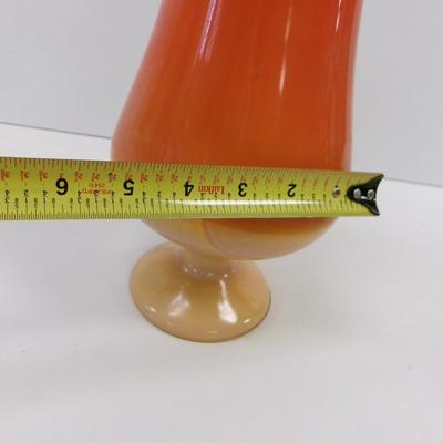 L. E. Smith Cream To Orange Glass Vase Approx 18" Tall #17