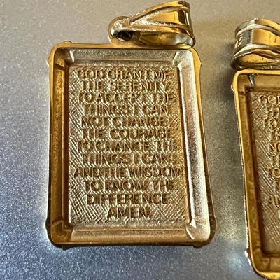 Two 14k Gold Guardian Angel Pendants Charms