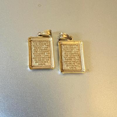 Two 14k Gold Guardian Angel Pendants Charms