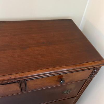 Ornate Antique Carved Wood Dresser Chest of Drawers