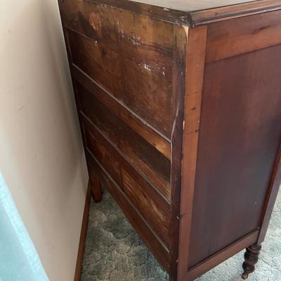 Ornate Antique Carved Wood Dresser Chest of Drawers
